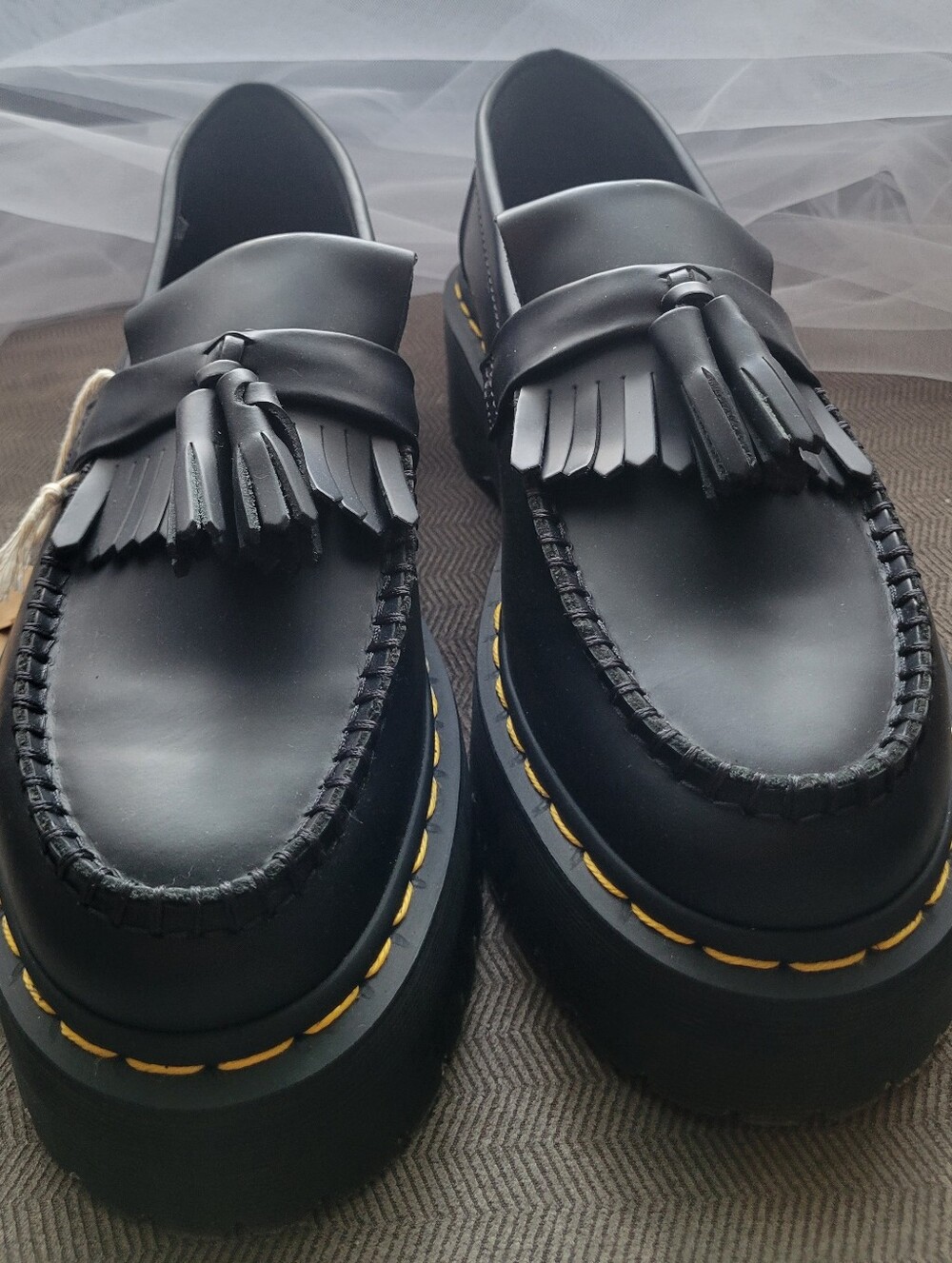 Dr. Martens Adrian Quad Platform Tassel Loafers US Size Men 7 (Womens 8)Black